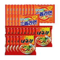 농심 삼양 봉지)농심너구리얼큰한맛 15개 + 봉지)삼양라면15개, 30개입