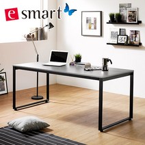 e스마트 철제책상 1600x800 (사각다리), 카페애쉬:화이트