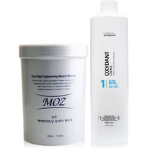 모즈 슈퍼브리치 파우더 탈색제, 모즈 하이라이트 브리치 파우더 500g + 로레알 산화제 6% 1000ml, 탈색제+산화제 1세트