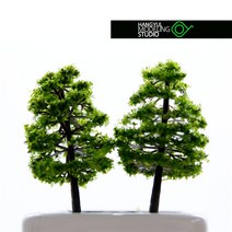 녹색소나무모형/2PCS/테라리움/모형재료/나무모형