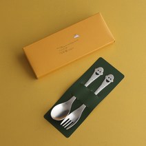 인스푼 원명 로고 기념문구 인쇄 어린이수저세트 어린이집 생일선물 답례품, 스마일 2종 (스푼+포크)
