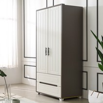 장인가구 루미 그레이 800 싱글투서랍옷장, 그레이화이트