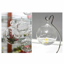 화분백화점 화병 생활유리 유리볼 행잉걸이 LB 195, LB 195-6(1개)유리만