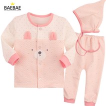 BAEBAE 유아 아기 실내복 내의 내복 겨울 상하의세트 귀염강아지보온내의(핑크)