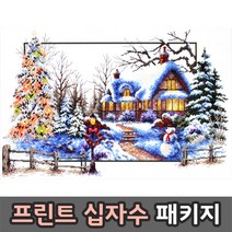 더스티치 프린트십자수 패키지, 02_풍경/꽃-81004, 1set