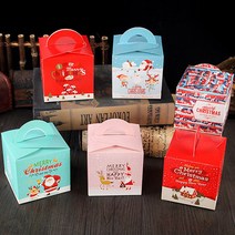 04_크리스마스 종이 선물포장 박스 쿠키상자 6종, 손잡이상자6종_섞어서랜덤, 1장