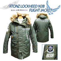 워치콘 엑스톤즈 N-3B 에어포스 항공점퍼 록히드 패딩자켓 하프 N3B 미군 야상 잠바 밀리터리 블루종