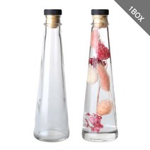 [홈앤라이프] 하바리움용기 투명원형삼각오일200 1BOX(40개), 투명원형삼각오일200-코르크블랙캡