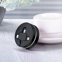 CAFELE USB 고속충전 퀵차지 3in1 C타입 라이트닝 8핀 마이크로 5핀 릴타입 자동 충전 케이블, 1개, CR-300 스카이블루