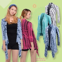 더리스 NKWCD692A7_여성 그래픽 나염 오픈 숄 언발 가디건
