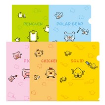 L홀더 캐릭터 10매 A4 홀더 바인더 L자 화일 문서 파일, C02.캐릭터_북극곰