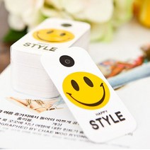 자체브랜드 라벨 택종이 tag 4묶음, 스마일유광코팅