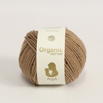 [앵콜스] 아가 오가닉코튼실 30g AGA Organic Cotton 유기농 면사 오가닉실 뜨개실 아기옷 아기양말 모자, 50 코코아