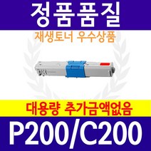 신도리코 P200 C200 C200dn P200dn P201dn P205dn P206dn P200T5KK 재생토너, 빨강, 1개