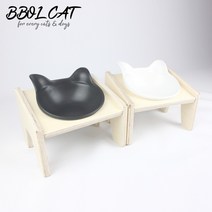BBOLCAT 강아지 고양이 자작나무 각도식탁 식기 밥그릇, 블랙, 1구