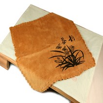 고급 난초문 브라운 차 수건 / 다도구 다도 다건 다기