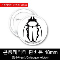 곤충뱃지/곤충캐릭터핀버튼/장수하늘소핀버튼48mm