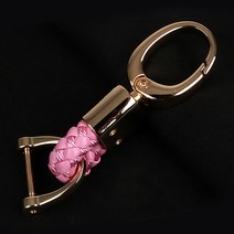 BRICX 인피니티 스마트키 TPU 우레탄 프로텍션 키케이스 차량용품, 샤르망 미니가죽키링-핑크
