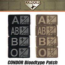 CONDOR 콘도르 블러드타입 패치 와펜 브로치 혈액형 장식 악세사리 가방 의류, 블랙 A