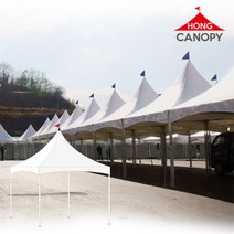 홍캐노피 몽골천막 몽골텐트 행사용천막 행사천막 창고천막, 4mx4m 기본형