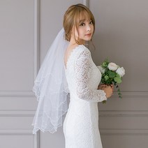 스웨드블랑 진주베일 웨딩베일 면사포 두겹빗핀베일