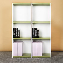 우드미가구 마리 3단책장, 그린