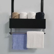 공간지애 문걸이 욕실 수납 수건걸이, 화이트, 2단
