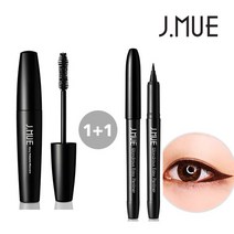 제이뮤 1+1번짐없는 아이+마스카라 아이라이너 마스카라, 컬롱 마스카라+브러쉬 블랙, 1개