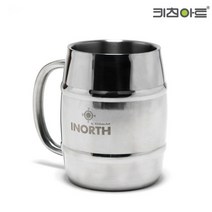 키친아트 스테인레스304(27종) 이중진공 비어컵 300ml, 실버, 1개