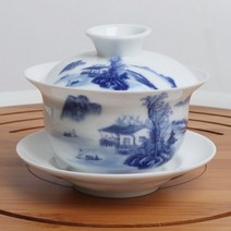 경덕진 산수화 개합잔, 1개