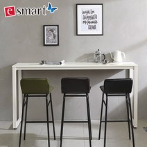 e스마트 스틸홈바테이블1800 바테이블, 화이트:(사각다리)화이트