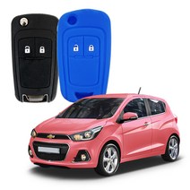 카포카 쉐보레 폴딩C 2버튼 더넥스트스파크 실리콘 폴딩키케이스 실리콘케이스, 더넥스트스파크 2버튼폴딩블루