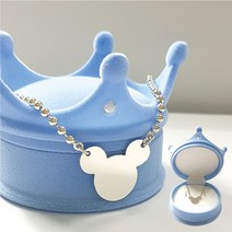 샤이니유 미키 미아방지팔찌목걸이세트 아기돌선물, 볼체인, 13+3cm, 38+3cm