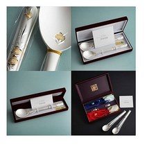 인스푼 금부 은수저 2벌 부부세트 매화 순도 99.9% 24K 금도금 순은 춘절 귀빈 선물 포장 혼례 예단 외국인 고급 명절 파는곳 답례 사은품증정 부모님 기념 문구 인쇄 전통 결혼 추천, 2세트, 수저2벌+저분2벌+기본케이스+보자기포장