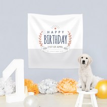 러블리데이 이벤트용품 모던스타일 고양이 강아지 생일 현수막, 후가공2)사방타공+줄