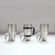아이콘 몬스터 텀블러 스테인리스 보온 보냉 실버 대용량 900ml, 몬스터 텀블러 +뚜껑 + 손잡이