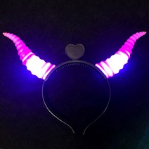 LED 소뿔 머리띠, 핑크, 1개