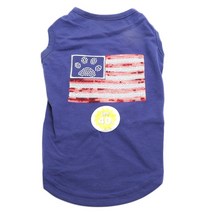 잭앤조이 세퀸 플래그 UPF 40 탱크 애견 티셔츠, Blue
