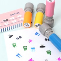 두루디자인 베이직 꼬마 쿠폰 스탬프, 블루(자체로고), 잉크 파랑