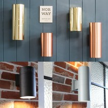 다올라이팅 원통 벽등 1등 2등(LED전구포함) 외부조명 실외벽등 외부벽등, 2등(그레이 전구오렌지빛)