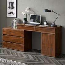 달리빙앤 셀레나 1200 확장형 멀티수납 책상, 멀바우