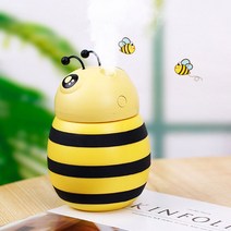 도매창고 꿀벌 무드등 겸용 USB 미니가습기, 옐로우