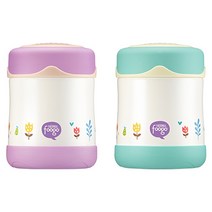 THERMOS 일본 써모스 유아용 진공단열 푸드자 보온죽통 290ml, 파스텔블루