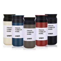 소소일상 TRAVEL 휴대용 텀블러 350ml 보온병 보냉병, 트레블텀블러 블루