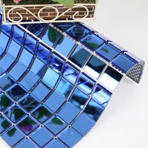 거울모자이크타일 블루 청경25mm 1장, 기본모자이크타일