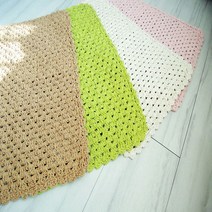 [가격준수]알로하매트/40x60/욕실매트/순면/현관매트/뜨개질/발판/핸드메이드/러그/소품, 알로하/핑크