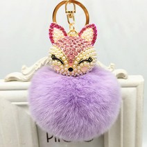 장바9니 천연 렉스퍼 여우 폼폼이 키링