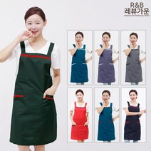 레뷰가운 VAE09 상병줄앞치마 생활방수 심플 애견 식당 복지 요양원 앞치마, VAE09 쵸코+빨강줄, 1개