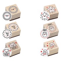 [포라트] 2000중형스탬프 - 종류선택 데코/팬시스탬프, PR64.표정_별님, 나무