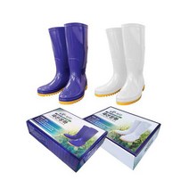 패션장화 장화 미끄럼방지 작업용 식품 공장 고무장화, 패션장화-화이트